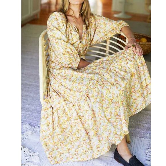 Emerson Fry Rakel Floral Maxi Puff Sleeve Dress - Picture 2 of 7